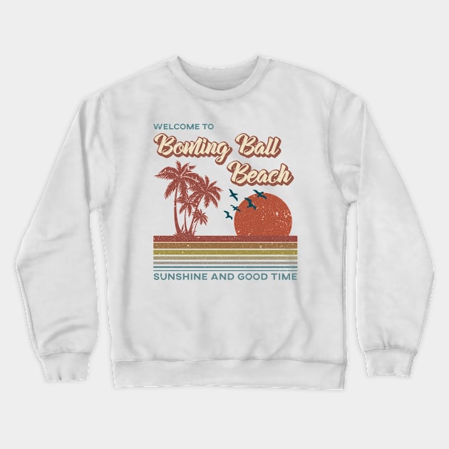 Bowling Ball Beach Retro Sunset - Bowling Ball Beach Crewneck Sweatshirt by Mondolikaview